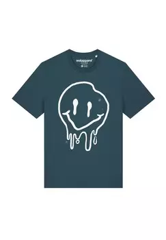 Футболка с принтом SMILEY watapparel, бирюзовый
