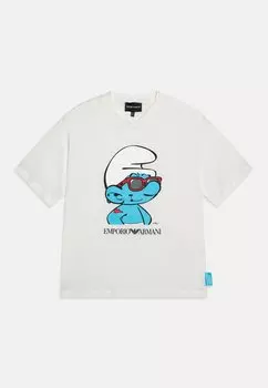 Футболка с принтом SMURFS UNISEX Emporio Armani, цвет bianco/off-white