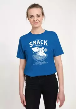 Футболка с принтом SNACK ATTACK Henry Tiger, цвет Royal Blue