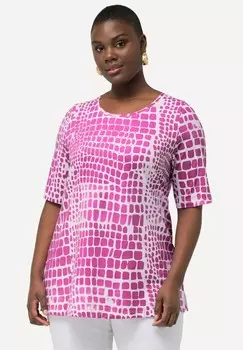 Футболка с принтом SNAKE SHORT SLEEVE Ulla Popken, розовый
