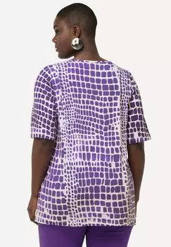 Футболка с принтом SNAKE SHORT SLEEVE Ulla Popken, фиолетовый