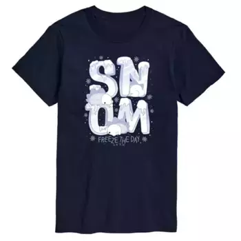 Футболка с принтом Snom "Зимний холод" больших размеров Licensed Character, синий