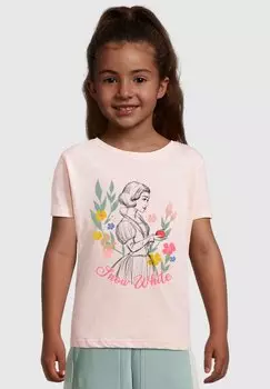 Футболка с принтом SNOW WHITE - FLOWERS SHORT SLEEVE ABSOLUTE CULT, фуксия