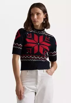 Футболка с принтом SNOWFLAKE-MOTIF WOOL-BLEND Polo Ralph Lauren, красный