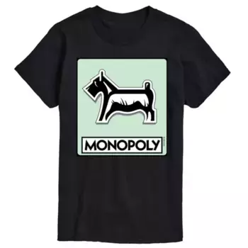 Футболка с принтом «Собака» из Monopoly для мужчин Licensed Character, черный