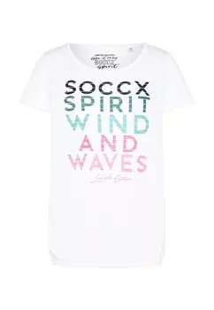Футболка с принтом Soccx, белый