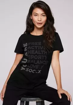 Футболка с принтом Soccx, черный