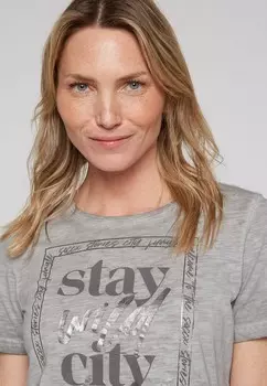 Футболка с принтом Soccx, серый