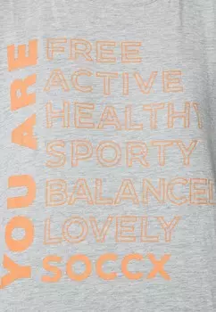 Футболка с принтом Soccx, серый