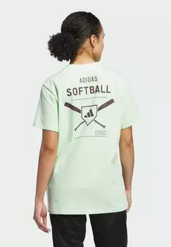 Футболка с принтом SOFTBALL GRAPHIC Adidas Performance, зеленый