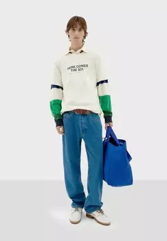 Футболка с принтом SOL Thinking Mu, бежевый