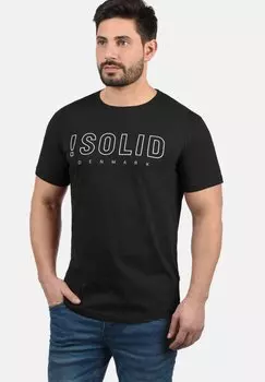 Футболка с принтом Solid, черный