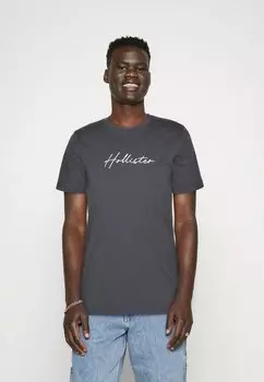 Футболка с принтом Solid Webex Hollister Co., цвет dark grey
