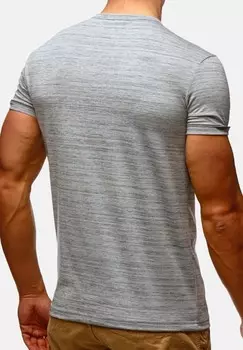 Футболка с принтом SOMMER RUNDHALS-AUSSCHNITT CASUAL KURZARM STRETCH Leif Nelson, серый