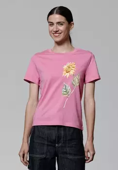 Футболка с принтом SONNENBLUME watapparel, светло-розовый