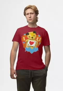 Футболка с принтом SOOTY I HEART YOU VALENTINES Henry Tiger, бургундия