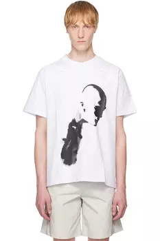 Футболка с принтом, созданным искусственным интеллектом Heliot Emil, белый