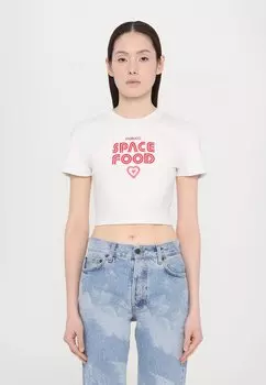 Футболка с принтом SPACE FOOD CROPPED Fiorucci, белый