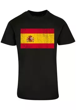 Футболка с принтом SPANIEN FLAGGE SPAIN DISTRESSED F4NT4STIC, черный