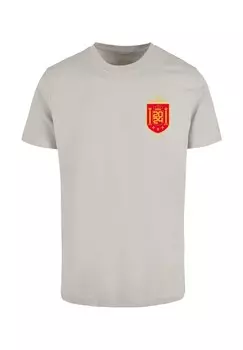 Футболка с принтом SPANISH CHEST CREST Mister Tee, светло-серый