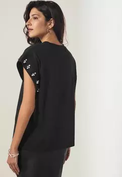 Футболка с принтом SPARKLE SLEEVE Next, цвет black