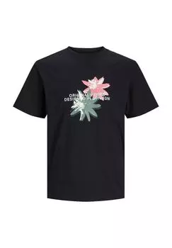 Футболка с принтом спереди, мужская Jack & Jones, черный