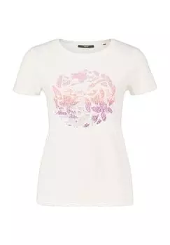 Футболка с принтом спереди, женская zero, цвет Patch Creamp