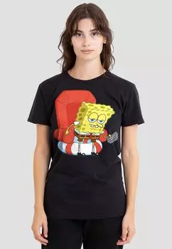 Футболка с принтом SPONGEBOB HEAD OUT MEME Cotton Soul, черный