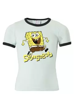Футболка с принтом SPONGEBOB JUMPING LOGOSHIRT, светло-голубой