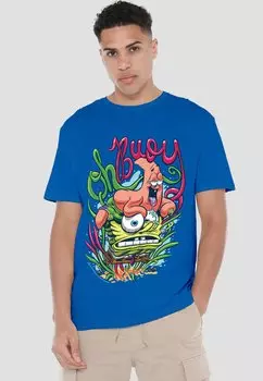 Футболка с принтом SPONGEBOB OH BUOY Cotton Soul, синий