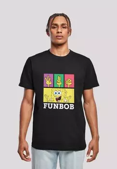 Футболка с принтом SPONGEBOB SCHWAMMKOPF FUNBOB F4NT4STIC, черный