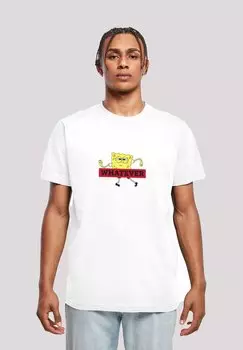 Футболка с принтом SPONGEBOB SCHWAMMKOPF WHATEVER F4NT4STIC, белый