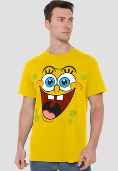 Футболка с принтом SPONGEBOB SPONGEBOB FACE Cotton Soul, желтый