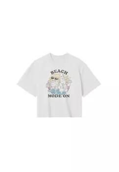 Футболка с принтом SPONGEBOB SQUAREPANTS BEACH MODE Henry Tiger, белый