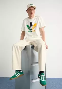 Футболка с принтом Sport adidas Originals, кремовый
