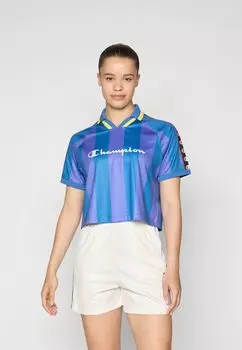 Футболка с принтом SPORTS HERITAGE V NECK POLO Champion, синий