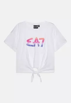 Футболка с принтом SPORTSWEAR EA7 Emporio Armani, белый