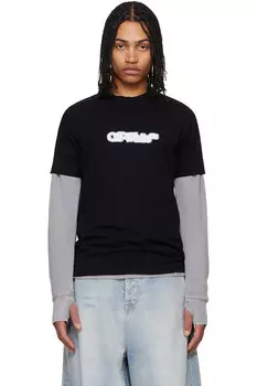 Футболка с принтом "Spray arrow" Off-White, черный