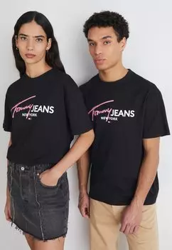 Футболка с принтом SPRAY POP COLOR TEE UNISEX Tommy Jeans, цвет black