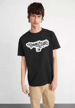 Футболка с принтом SPRAY TEE Tommy Jeans, черный