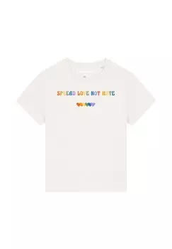 Футболка с принтом SPREAD LOVE NOT HATE watapparel, белый