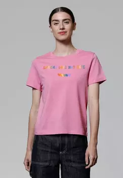 Футболка с принтом SPREAD LOVE NOT HATE watapparel, светло-розовый