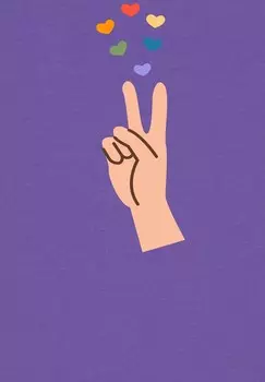 Футболка с принтом SPREAD LOVE watapparel, фиолетовый