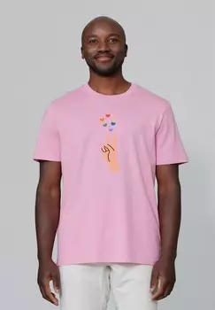 Футболка с принтом SPREAD LOVE watapparel, светло-розовый