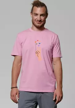 Футболка с принтом SPREAD LOVE watapparel, светло-розовый