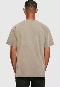 Футболка с принтом SPRING AND CHILL ACID WASHED HEAVY OVERSIZED Merchcode, хаки