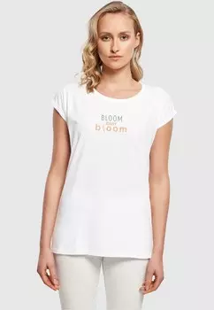 Футболка с принтом SPRING BLOOM EXTENDED SHOULDER Merchcode, белый