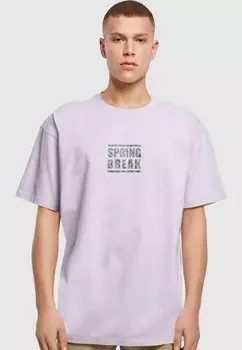 Футболка с принтом SPRING BREAK HEAVY Merchcode, цвет lilac