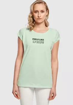 Футболка с принтом SPRING FEELS LIKE EXTENDED SHOULDER Merchcode, мята
