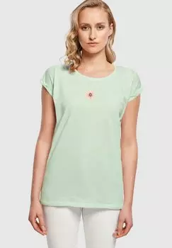 Футболка с принтом SPRING GROW THROUGH 1 EXTENDED SHOULDE Merchcode, мятный
